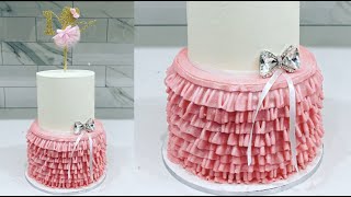 How to make a buttercream ruffle cake  Cake decorating tutorials  Sugarella Sweets [upl. by Atsahc687]