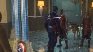 Captain America John Walker vs Dora Milaje  fight scene  Falcon and the Winter Soldier 1x04 [upl. by Aikram]