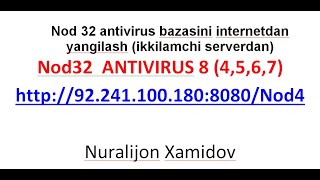 Nod 32 antivirus bazasini internetdan yangilash ikkilamchi serverdan [upl. by Dawaj]