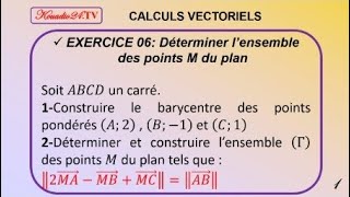 EXERCICE  06 CALCULS VECTORIELS  LIGNE DE NIVEAU [upl. by Ainos]