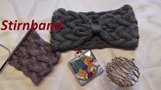 162Stirnband mit Zopfmuster aus 3 MaschenStricken Tutorial [upl. by Nylireg]