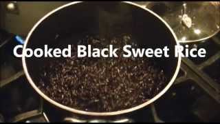 Black Sweet Rice Cooking Rice On A Stove [upl. by Onairotciv745]