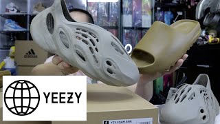 廣東話 Ye膠鞋新低價 Yeezy Slide VS Foam Runner 2022 Adidas購入 開箱unboxing  Sizing Ochre amp Stone Sage [upl. by Ellerd]