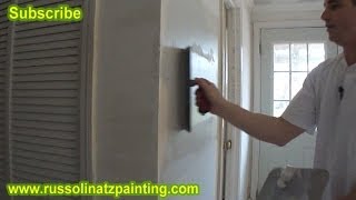 Skim Coating a Small Wall using a 12 inch Marshaltown Trowel [upl. by Novar39]