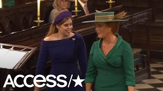 Princess Beatrice amp Sarah Ferguson Look Radiant As They Arrive At Princess Eugenies Wedding [upl. by Waechter]