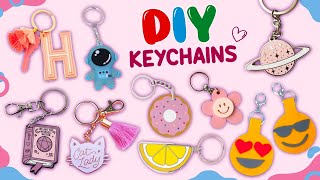 10 DIY KEYCHAINS  How To Make Cute Keychains [upl. by Kiley]