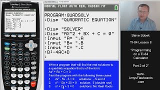 Programming with the TI84 Calculator  Part 2 [upl. by Lillywhite185]