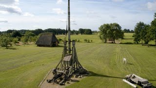 Unleashing a Medieval Trebuchet on a Wooden Palisade [upl. by Lhamaj]