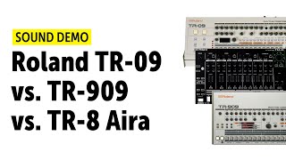 Roland TR09 vs TR909 vs TR8 Aira no talking [upl. by Ymor]