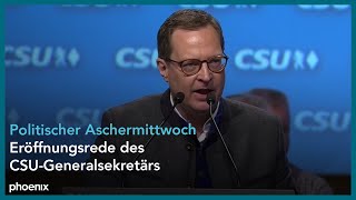 Politischer Aschermittwoch Eröffnungsrede des CSUGeneralsekretärs Martin Huber am 140224 [upl. by Naivaf981]