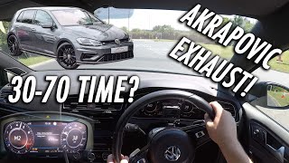 2019 VW GOLF R DRIVING POVREVIEW  AKRAPOVIC EXHAUST [upl. by Ane]