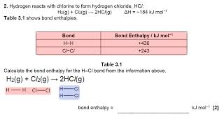 Selected bond enthalpies questions [upl. by Garek]