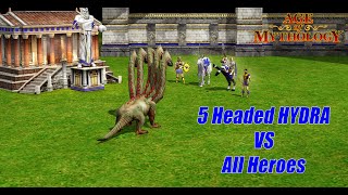 Age of Mythology  5Headed Hydra vs All Heroes [upl. by Zoarah]