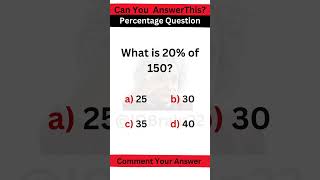 Can You Answer This Percentage Quiz IQ Test Quiz [upl. by Brinn886]