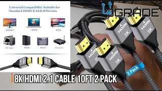 8K HDMI 21 Cable 10ft 2 Pack [upl. by Pevzner]