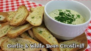 Garlic amp White Bean Crostini White Bean Dip AppetizerTasty SnackPantry CookingNoreens Kitchen [upl. by Hiroshi972]