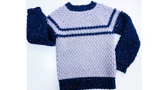 Crochet sweater for boys and girls Alpine Crochet Stitch Crochet for Baby [upl. by Gautier]