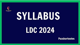 Syllabus LDC 2024 [upl. by Acceber]