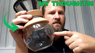 Review of BODUM Pour Over Coffee Maker with Permanent Filter New Cork 34 OZ [upl. by Ahsirhcal]