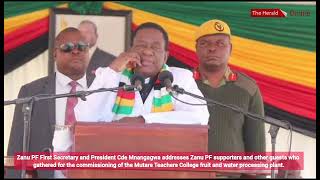 President Mnangagwa addresses Zanu PF supporters at Mutare Teachers College [upl. by Mcculloch307]