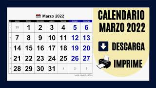 CALENDARIO MARZO 2022 PARA IMPRIMIR Y DESCARGAR GRATIS [upl. by Stephenie]