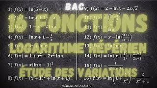 16 VARIATIONS DE FONCTIONS  Logarithme Népérien  Fonction dérivée et tableau de variation BAC [upl. by Aseela]