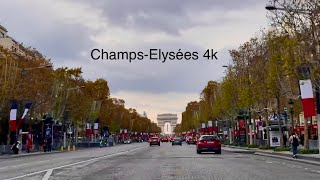 Paris 4k  ChampsElysées Christmas decoration  Driving [upl. by Siloum221]