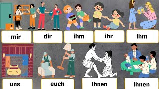 Die Personalpronomen im Dativ Deutsch lernenA1A2German Personal Pronouns in Dative with examples [upl. by Ssac]