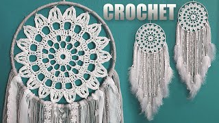 DIY Tutorial l How To Make A Crochet Dreamcatcher  🌼 Flower Shaped Doily [upl. by Hazlip]