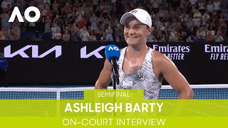 Ashleigh Barty OnCourt Interview SF  Australian Open 2022 [upl. by Rozamond245]