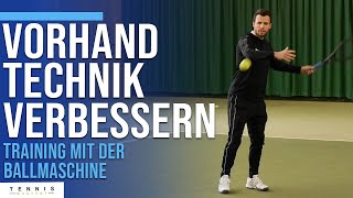 Vorhand lernen mit der Ballmaschine  Übungen für Anfänger  Tennis Mastery [upl. by Haimirej306]