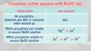 Test for Cations  NaOH [upl. by Nairoc932]