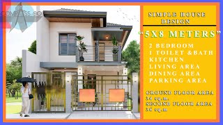 Small House Design Ideas 5x8 Meters w Floor Plan [upl. by Rawdin]