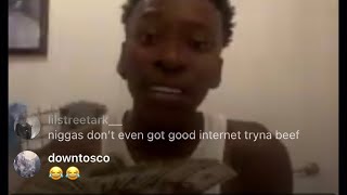 PME jaybee East Little Rock Rapper Goes live Flexing money with opps wdababy 😭 [upl. by Lada]