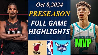 Miami Heat vs Charlotte Hornets Full Game HIGHLIGHTS Oct 82024 4thQtr  NBA TODAY  NBA HIGHLIGHTS [upl. by Job]