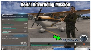 MSFS 2024  Aerial Advertising Mission Gameplay Career Mode [upl. by Amelita685]