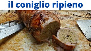 coniglio ripieno al fornocon carne macinata e zucchine trombetta [upl. by Lamrej]