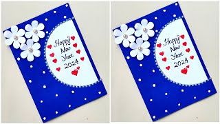 DIY Happy New Year Card 2024New Year Greeting Card Handmade easy [upl. by Yerrok]