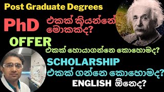 ආචාර්‍ය උපාධියක් කරන්නෙ කොහොමද II How to find a PhD opportunity II Doctor of Philosophy [upl. by Mancino]