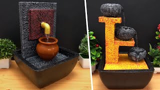 Making 2 Beautiful Indoor Water Fountains  Awesome DIY Tabletop Fountain Using Styrofoam amp Cement [upl. by Oicnerual]