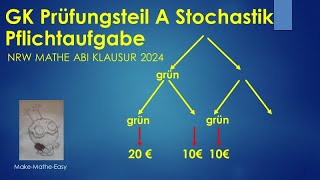 GK Prüfungsteil A Mathe Abi Klausur NRW 2024 Pflichtteil A Stochastik [upl. by Yadsendew]