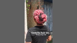 Gamcha wet hair dry  wet hair drying with gamcha gamcha hair dry [upl. by Anaujik]