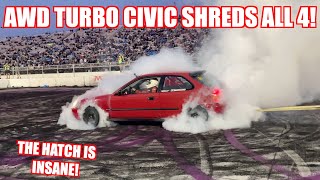 The Best AWD Civic Burnout on the Internet [upl. by Niwdla]