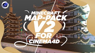 MINECRAFT MAP PACK V2 FREE FOR CINEMA4D  TUTORIAL READ DESC🔥 [upl. by Ramin721]