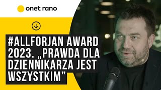 AllForJan Award 2023 „Prawda dla dziennikarza jest wszystkim” [upl. by Hymen747]