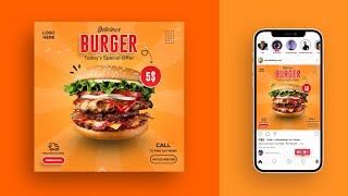 Photoshop Tutorial  Social Media Food Post Design [upl. by Klarika711]