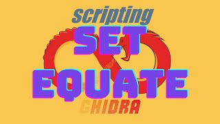 Scripting Ghidra  SetEquate [upl. by Shwalb]