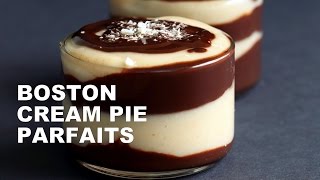 Vegan Boston Cream Pie Parfaits  VeganRichacom [upl. by Kolnick92]