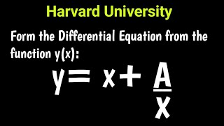 Crack the Harvard University Puzzle How to Form a Differential Equation [upl. by Charlena]