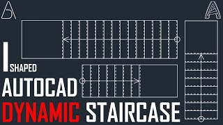 AutoCAD Dynamic Staircase Tutorial 1 [upl. by Nareht]